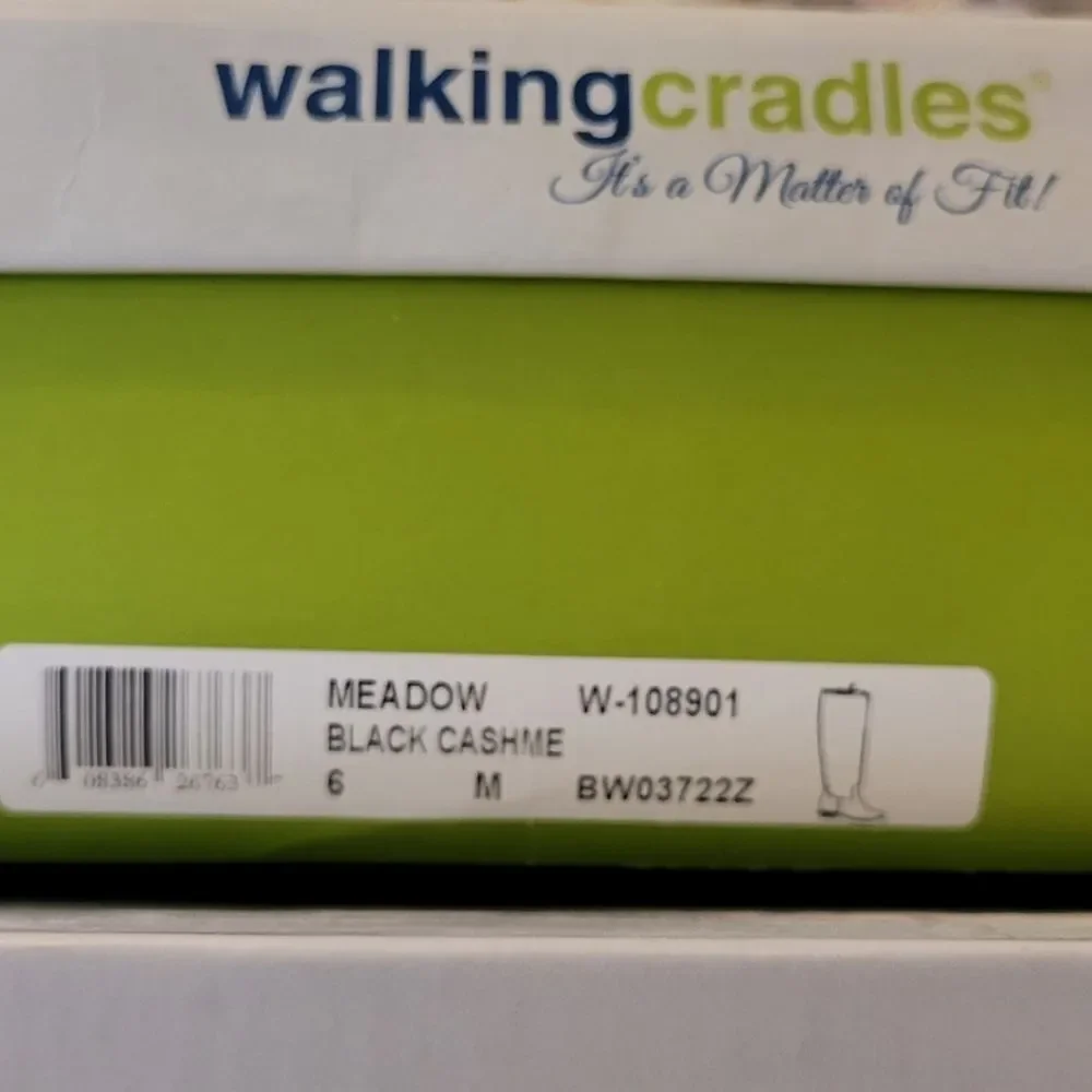 Walking Cradles Meadow Black Riding Style Leather Boots Size 6 M